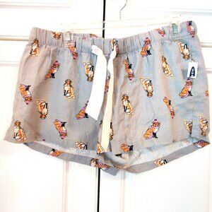 Old Navy Grey Fox PJ Shorts, Size Medium, NWT